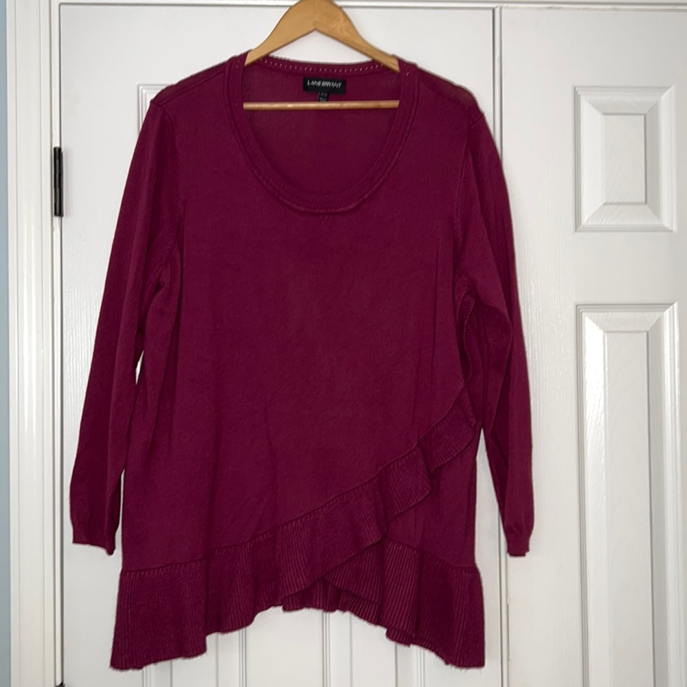 Maroon ruffle sweater